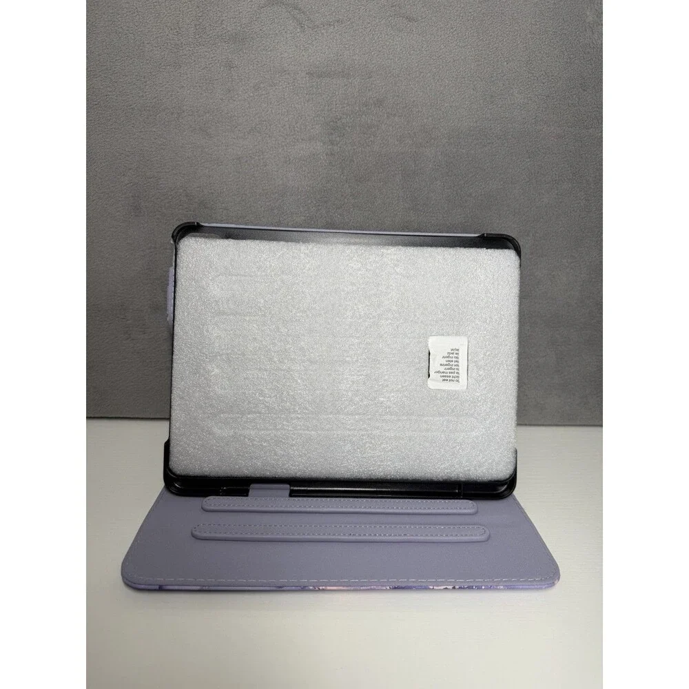 Case for iPad Air 11-inch Lavender Blue Rose Gold Marble Angle View Cover